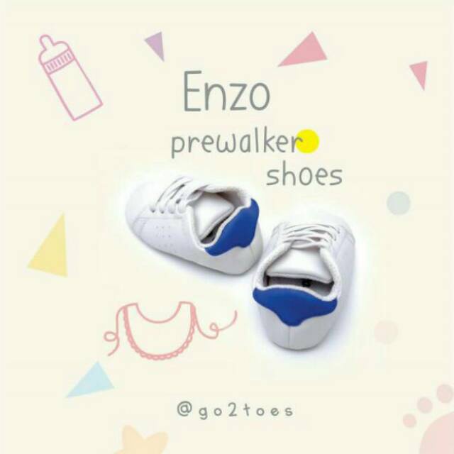 GO2 TOES ENZO WHITE BLUE BABY SHOES