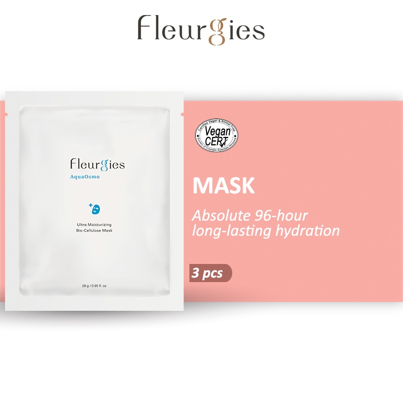 [Mask] Fleurgie Ultra Moisturizing Bio-Cellulose Mask (Pack of 3) || Moisturizer Hydrating Mask 保湿面膜