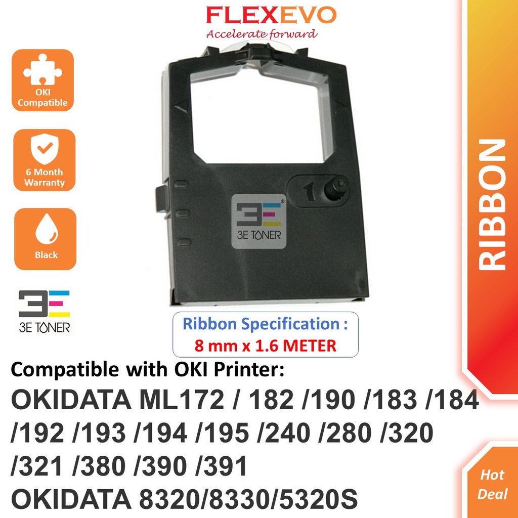 MARS POS Ribbons Compatible with Oki Ribbon Cartridge Replacement for Okidata Microline 8480 Ribbon Oki 41708209 ML8480 Black, 6 Pack 