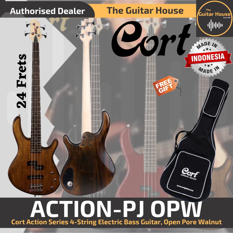 Cort ACTION-PJ OPW Action Series 4-String Electric Bass Guitar, Open ...