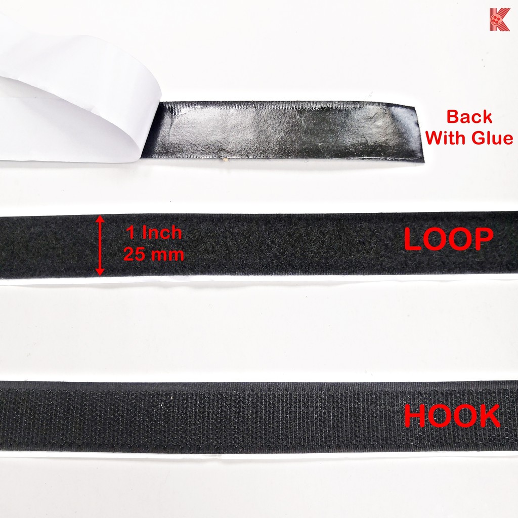 Magic Tape Velcro Tape With Glued Adhesived Hook & Loop - Black & White ...