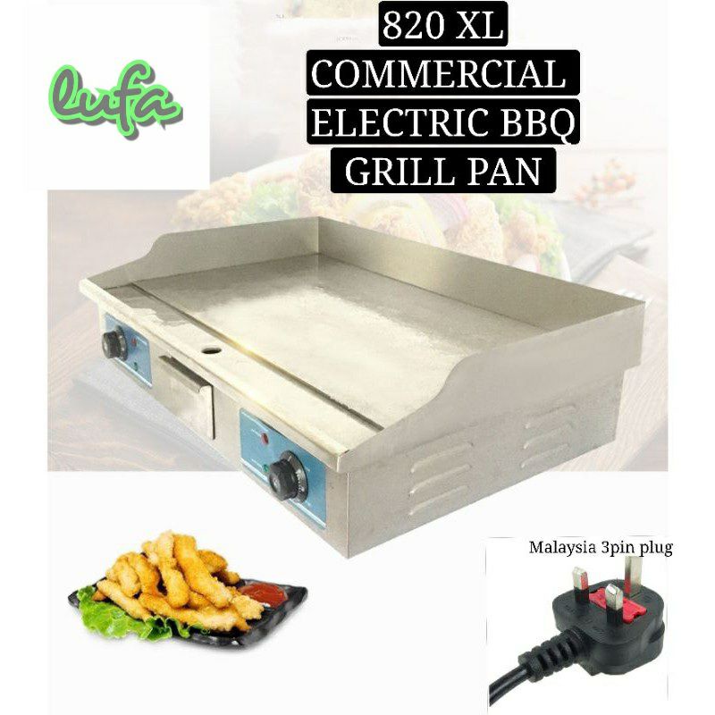 820 Commercial Stainless Steel  Electric Griddle Desktop BBQ Griddle Western Burger Flat Plate Griddle Dapur