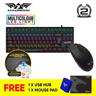 Armaggeddon Mka 2c Mechanical Blue Switch Gaming Keyboard Bundle Raven 3 Rg Gaming Mouse Free Mouse Pad Usb Hub Shopee Malaysia