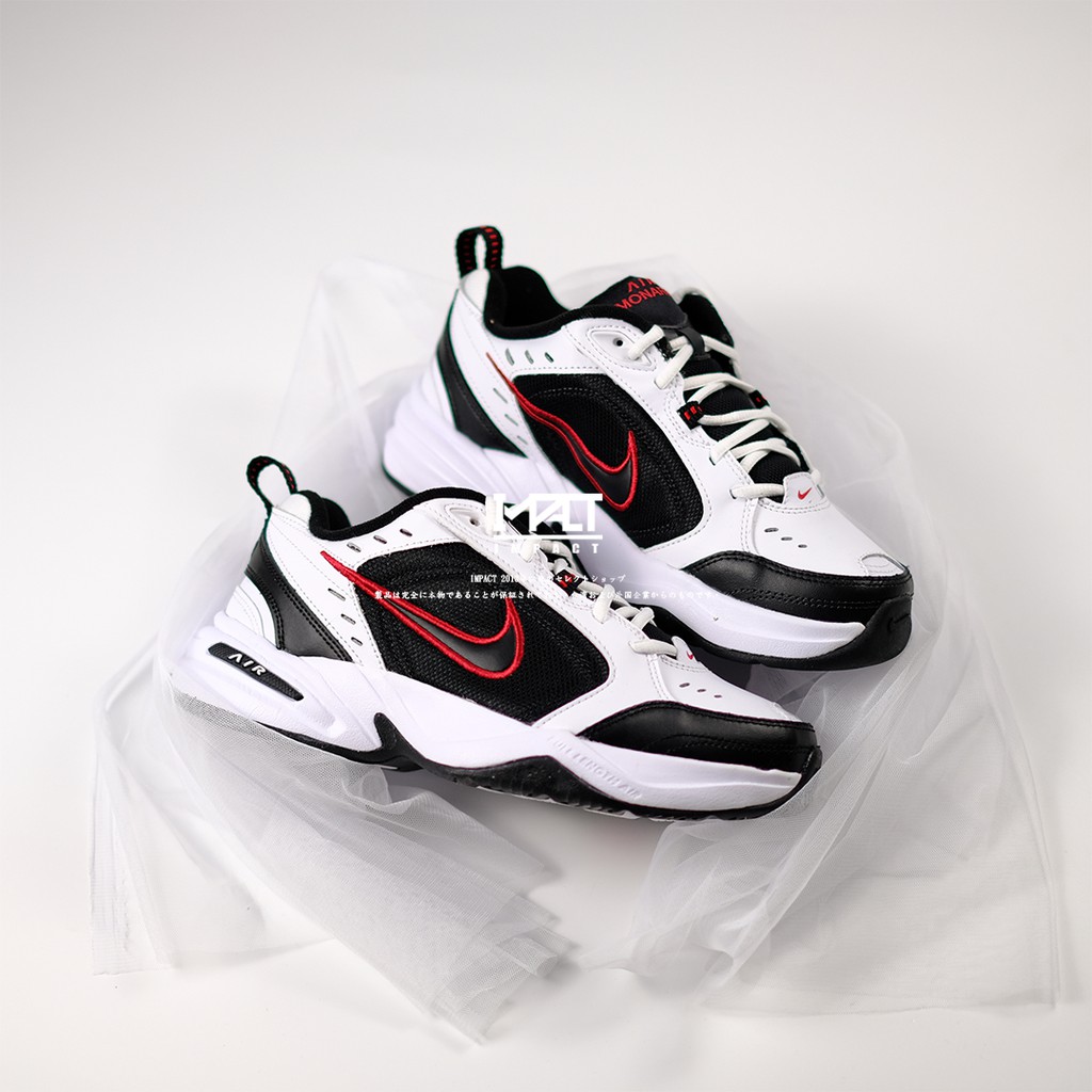 nike air monarch 4 white black red