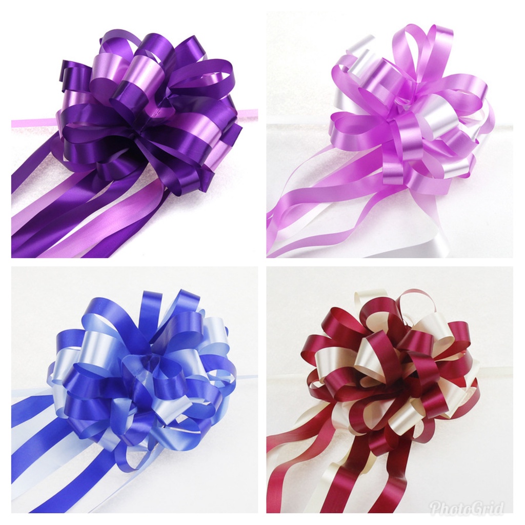 Floral Tributes / bouquets / Gift decoration / Weddings Assorted Colours 10 x 50mm Florist Craft Pull Bows 