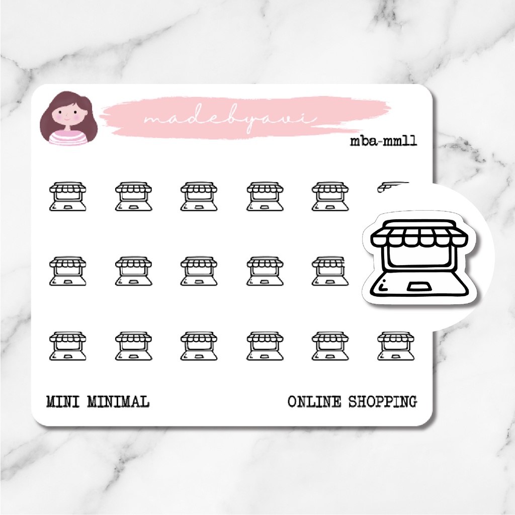 MBA-MM11 ONLINE SHOPPING / MINI MINIMAL STICKER / PLANNER STICKER