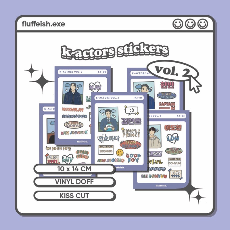 K-actors VOL. 2 Sticker Set (Hwang Inyeop, Hyunbin, Lee Dohyun, Nam Joohyuk, Kim Seonho)