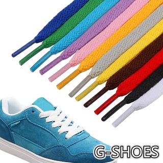 【G-shoes】1.2 M Singlelayer Flat Shoelaces 8 mm Dacron 29 colors Women Men Running Shoes