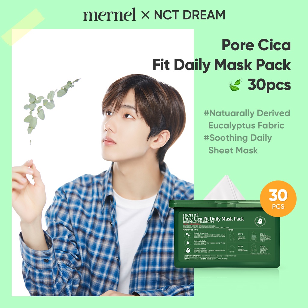 [NCT DREAM’s PICK] mernel Pore Cica Fit Daily Facial Mask (30Sheets)