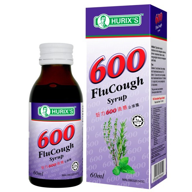 Hurix's 600 Flu Cough Syrup 60ml  Shopee Malaysia