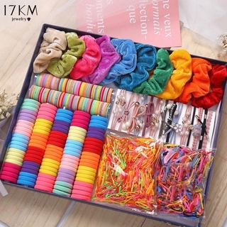 Image of 17KM Colors Baby Girls Hair Tie Rope Headwear Scrunchies Elastic Hair Band Kids Women Hair Accessories