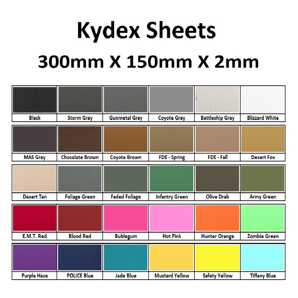Kydex Sheets Made in USA 300mm X 150mm X 2mm Shopee Malaysia