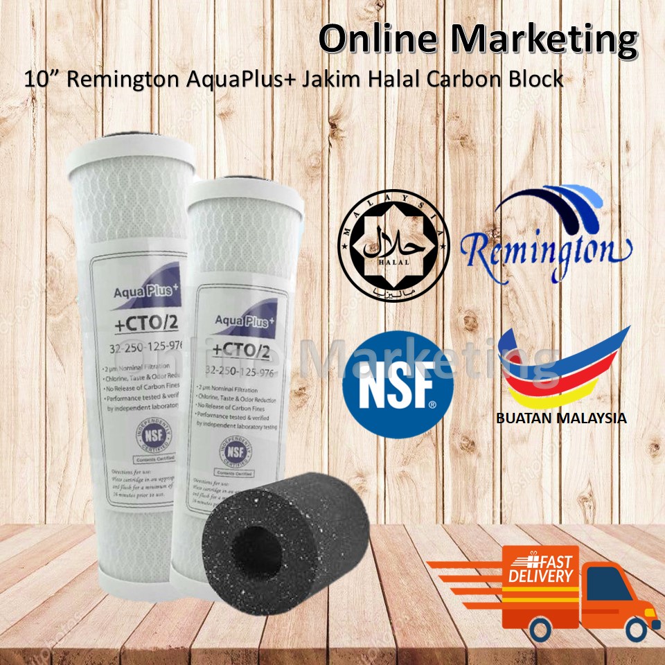 Remington AquaPlus+ 10 inch JAKIM Halal Carbon Block 10" CTO Carbon