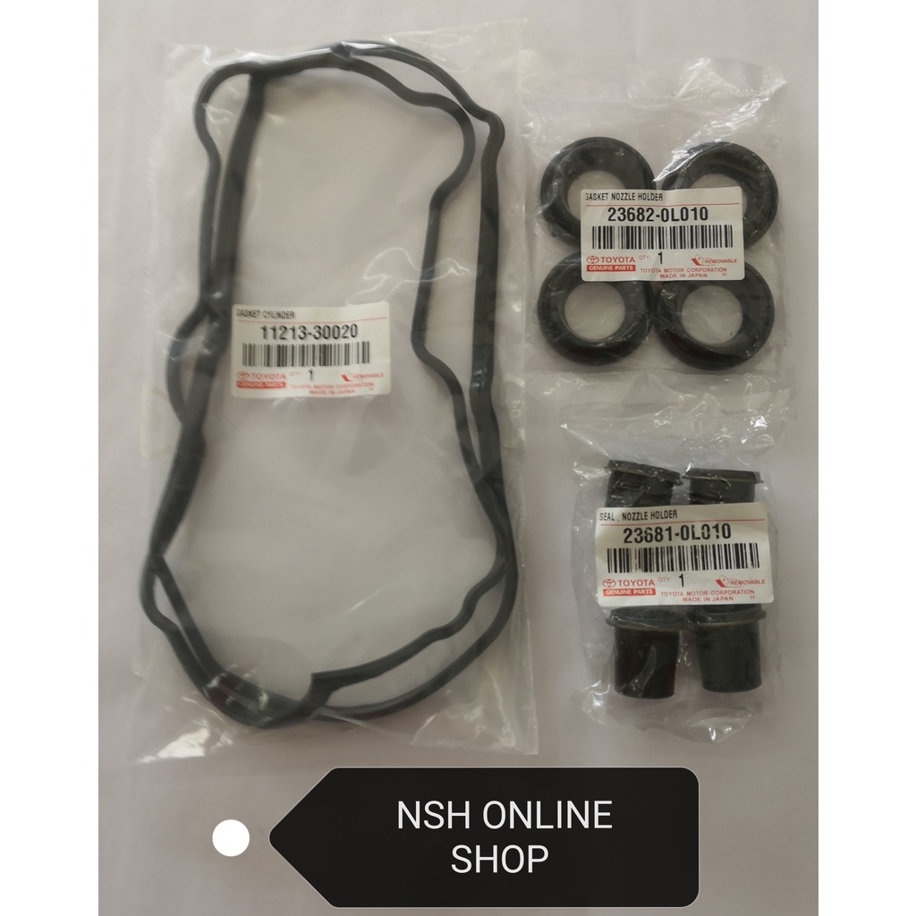 Valve Cover Gasket with Plug Seal & Nozzle Seal (OEM) for Toyota Hilux