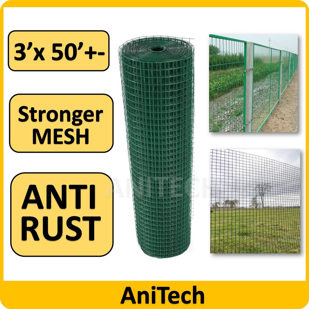 Green Pvc Coated Wire Mesh Green Netting Dawai Getah Hijau Green Pvc