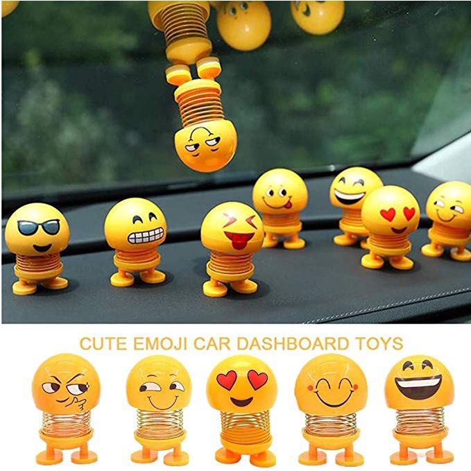 Emoji Car Spring Doll Shaking Head Doll 