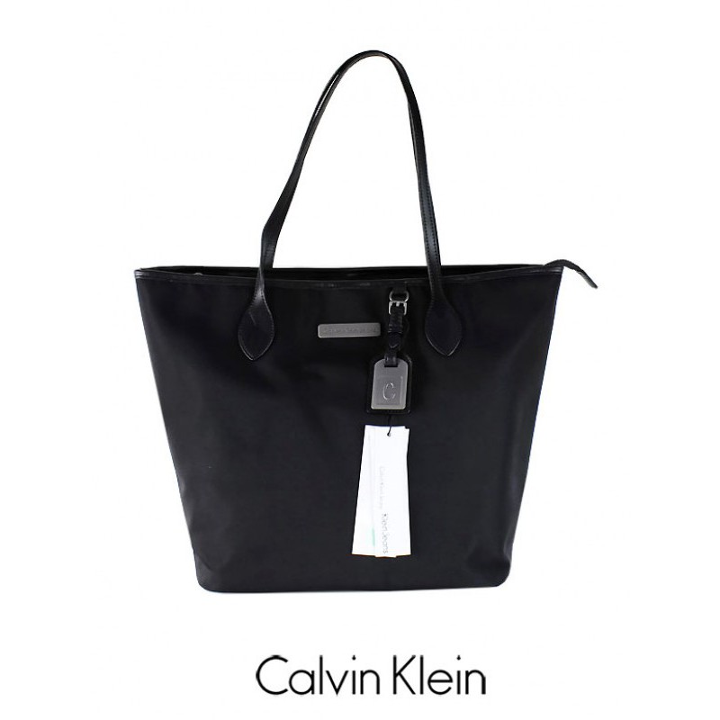 C028** CALVIN KLEIN CANVAS TOTE BAG (BLACK) | Shopee Malaysia