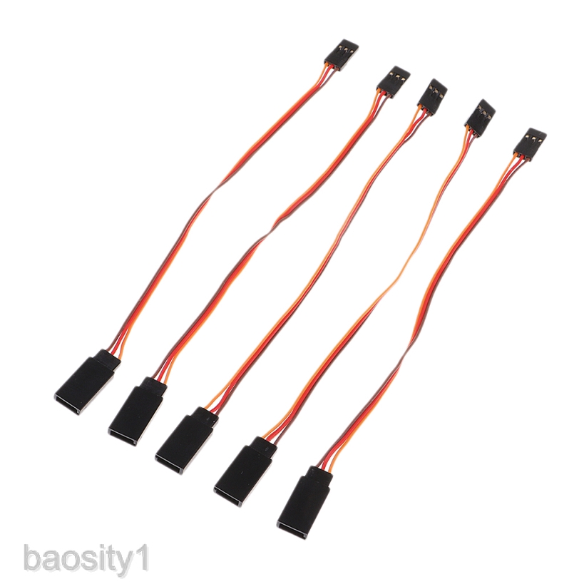 Aexit 20 PCS Electrical equipment JR Futaba Spare Part 3 Pin M/F RC Servo Extension Lead Wire 30cm Length 