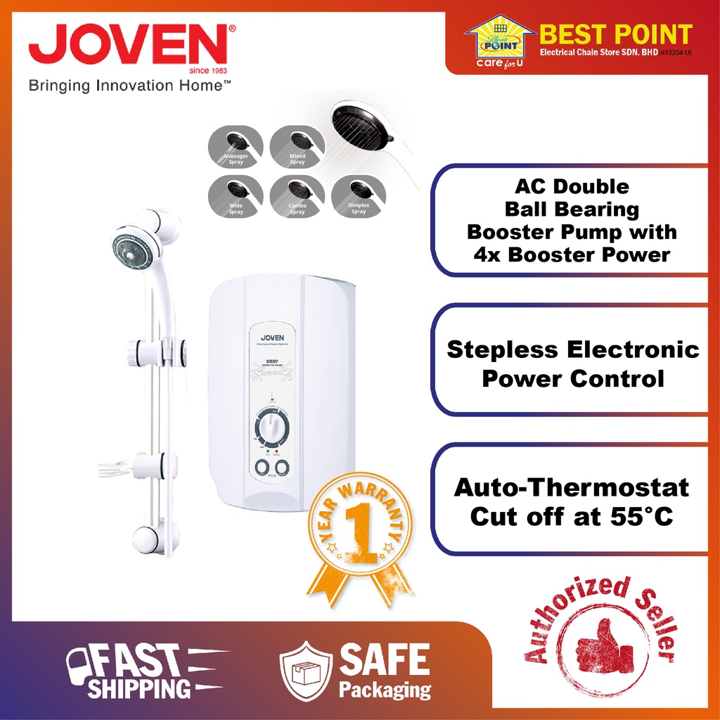 JOVEN Water Heater with Pump ,White Color 880P (WHITE) | Shopee Malaysia