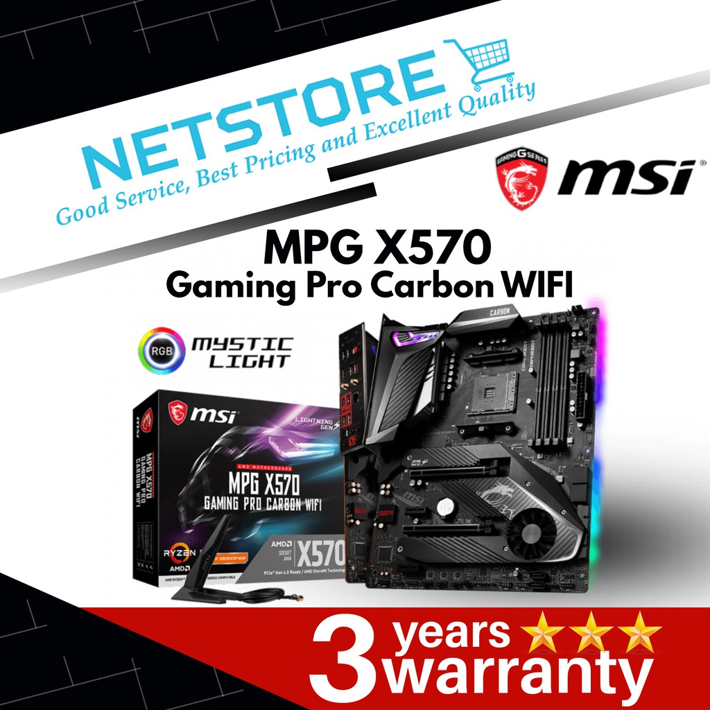 Msi Mpg X570 Gaming Pro Carbon Wifi Amd X570 Atx Motherboard Shopee Malaysia