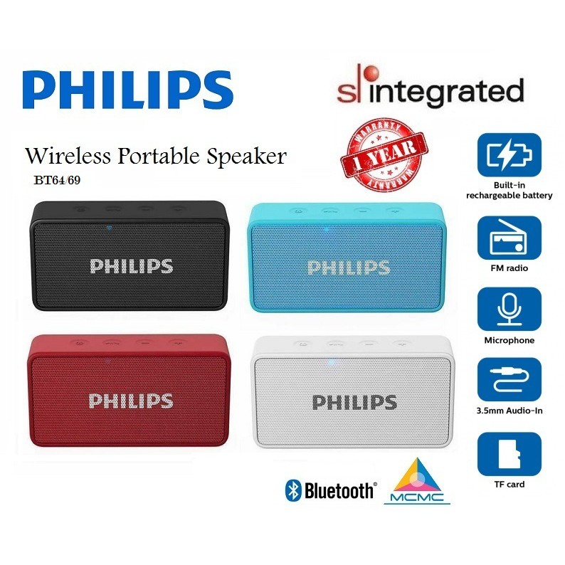 philips bluetooth speakers bt64b