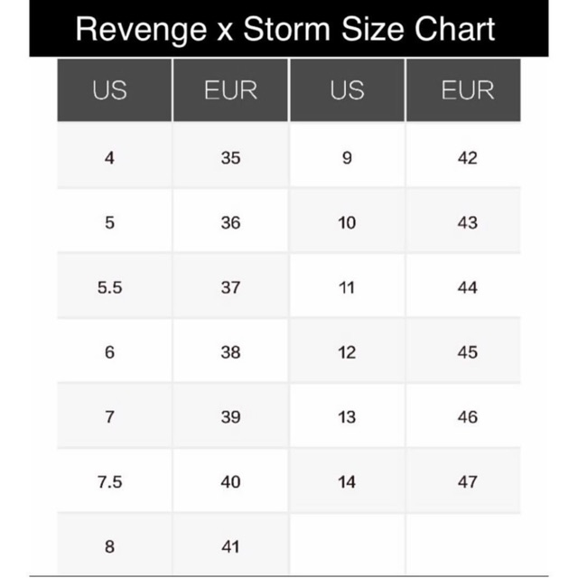 revenge x storm size 7