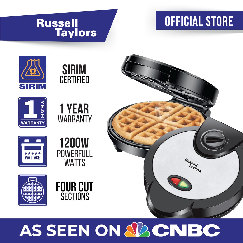 Russell Taylors Stainless Steel Belgian Waffle Maker Temperature Control WM-25