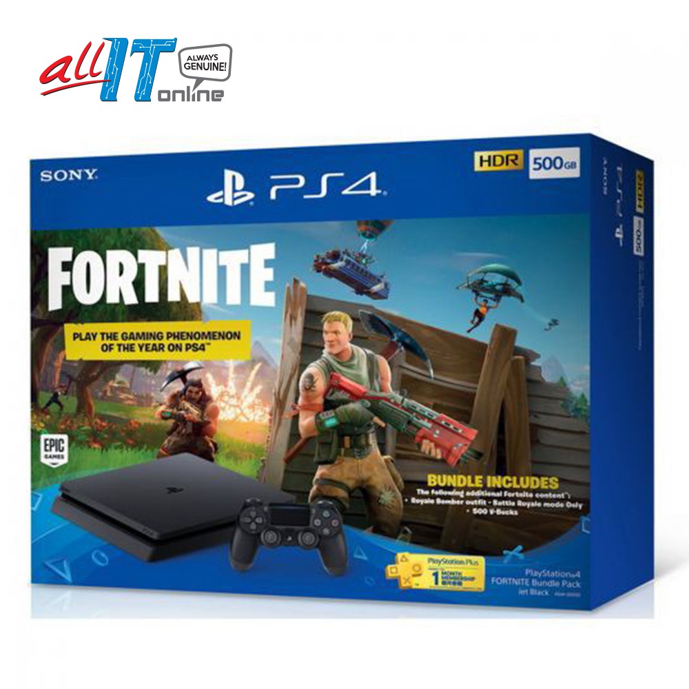 Sony Playstation 4 Slim Jet Black 500gb Fortnite Bundle Set - sony playstation 4 slim jet black 500gb fortnite bundle set shopee malaysia