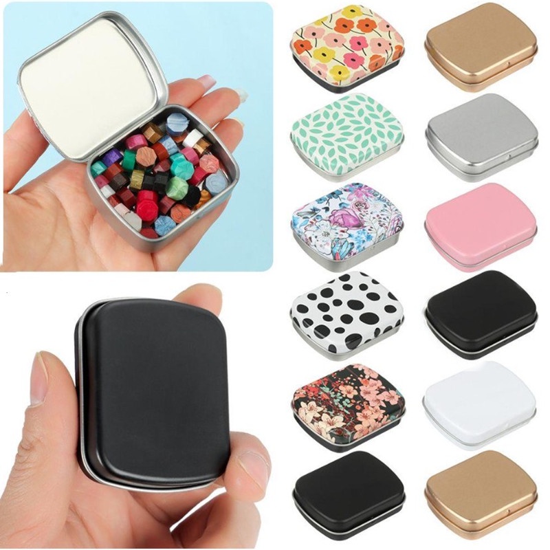 Rectangle Cute Small Candy Jar Jewelry Collect Storage Container Kit Multi-color Novelty Portable Mini Metal Tin Box Empty