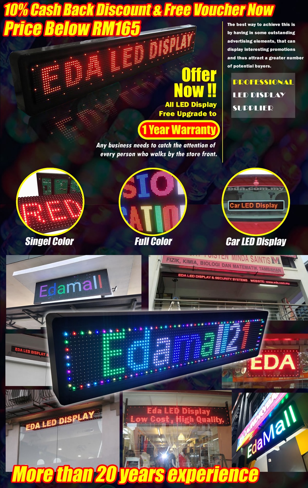 LED DISPLAY SIGN BOARD P10 Mobile App Wifi Outdoor Running Message