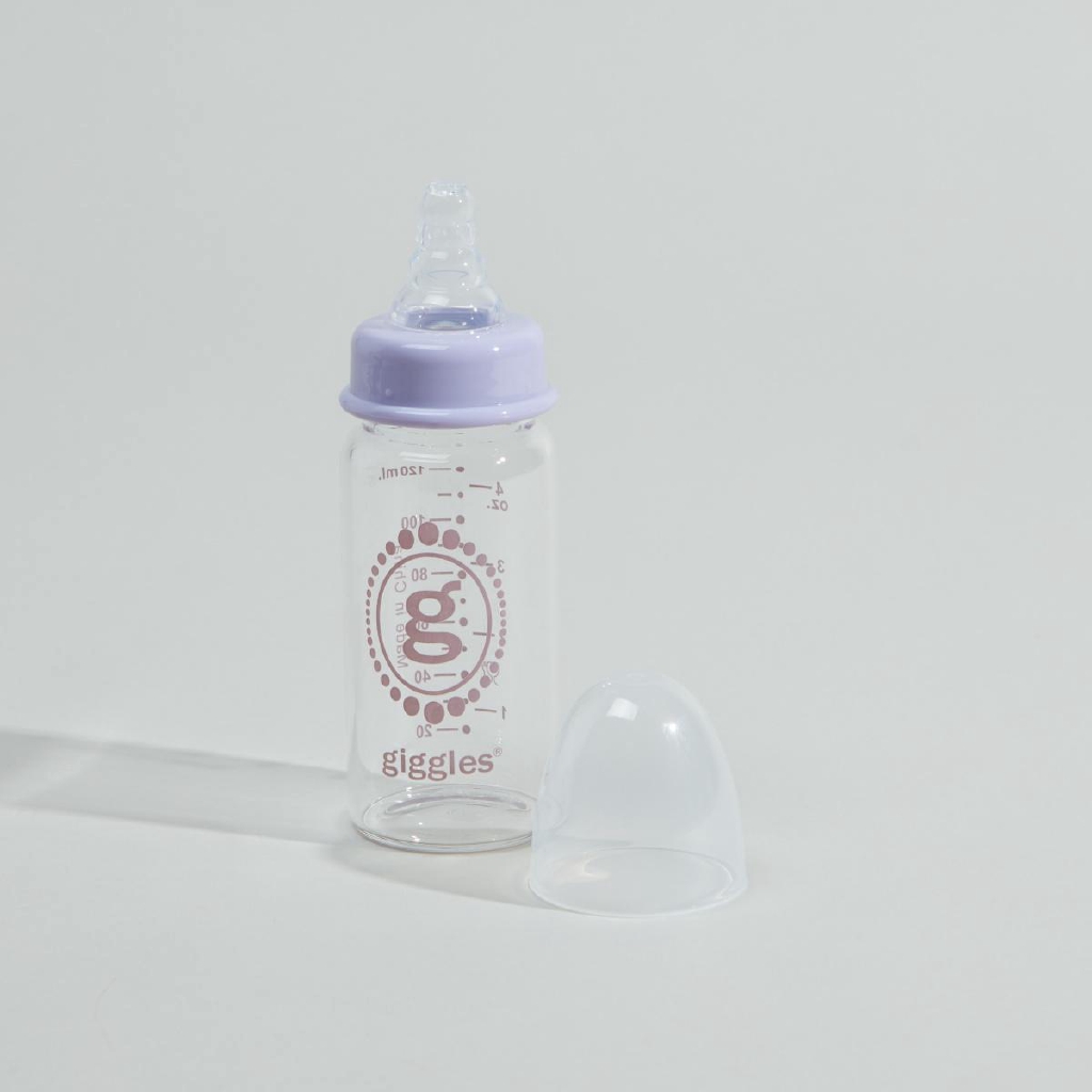 glass feeding bottle with cover