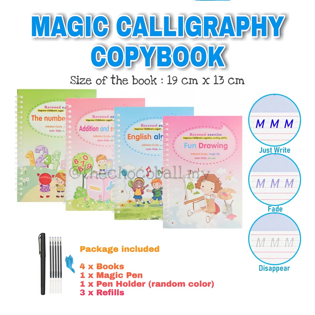 4 Book Set Magic Practice Copybook Buku Ajaib English