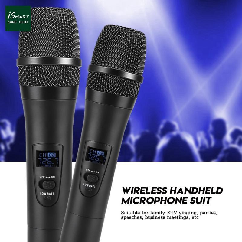 Universal VHF Wireless Microphone Handheld 2 Channel With Receiver For ...