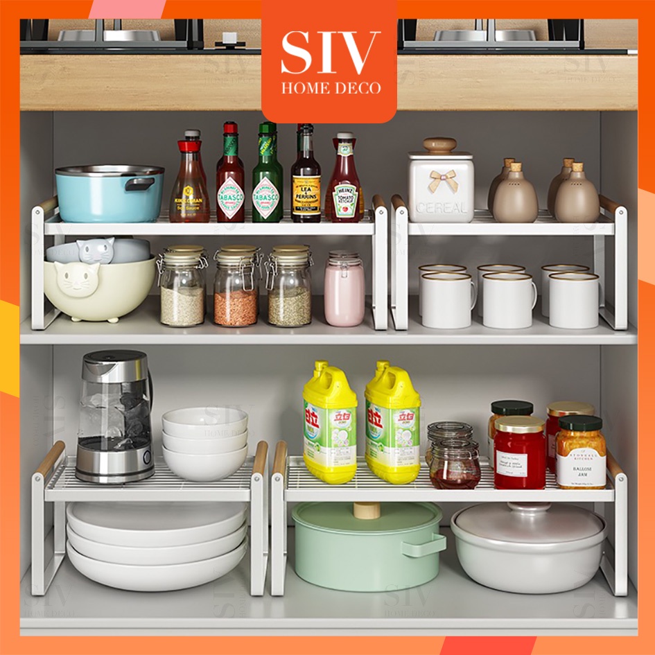 SIV Kitchen Storage Rack Organizer Shelf Rak Dapur Shelves For Pan Pot