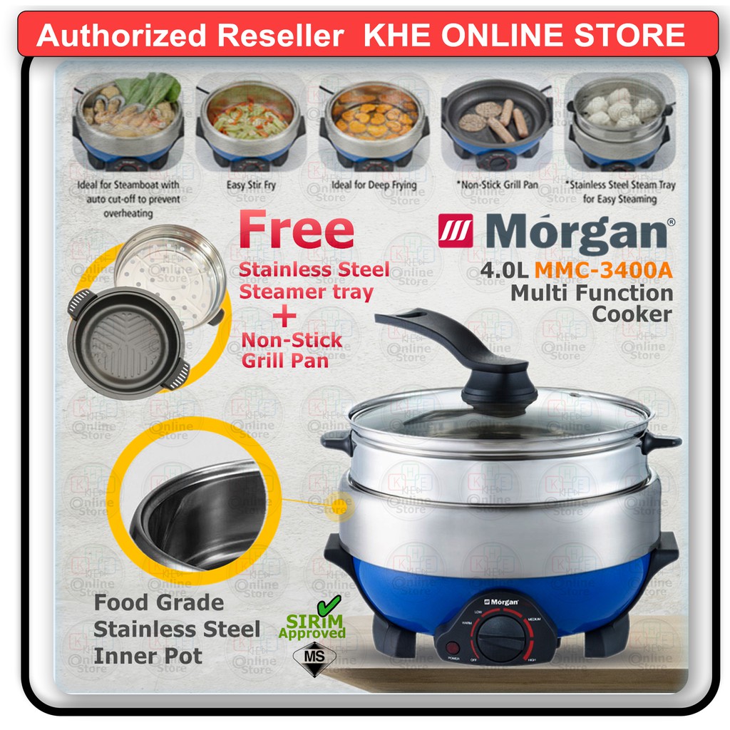 Morgan 4.0L Multi Cooker with Steamer and Grill Pan MMC-3400A