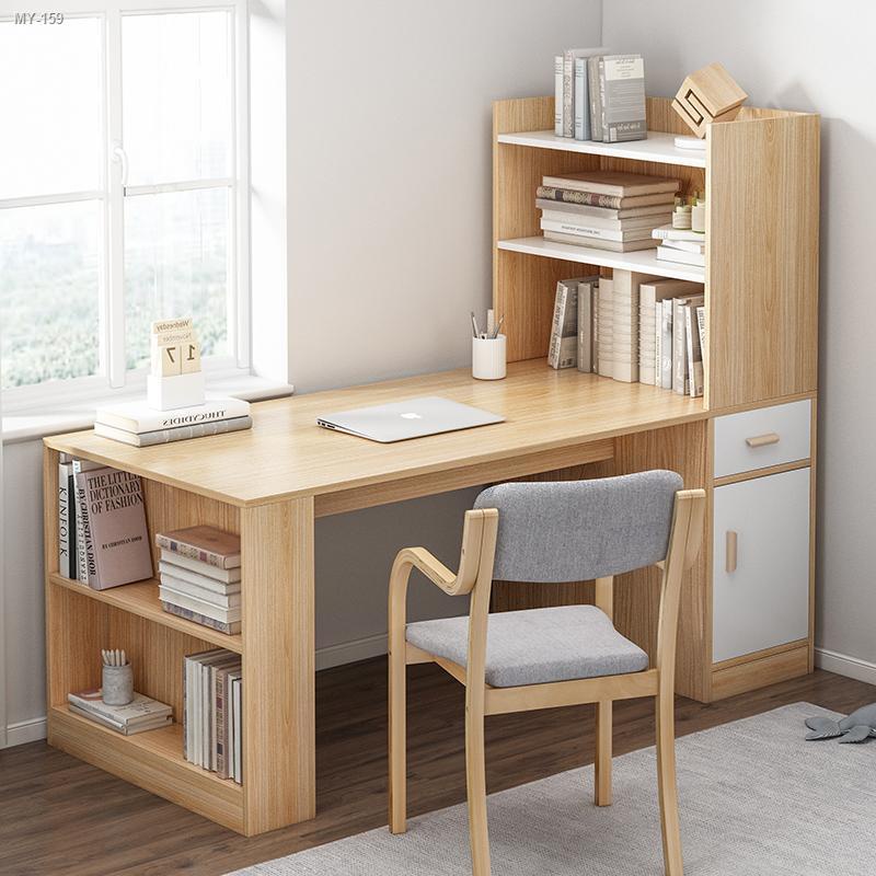♣๑❦Simple bookshelf desk integrated bookcase home computer desk desktop bedroom study combination corner writing study t