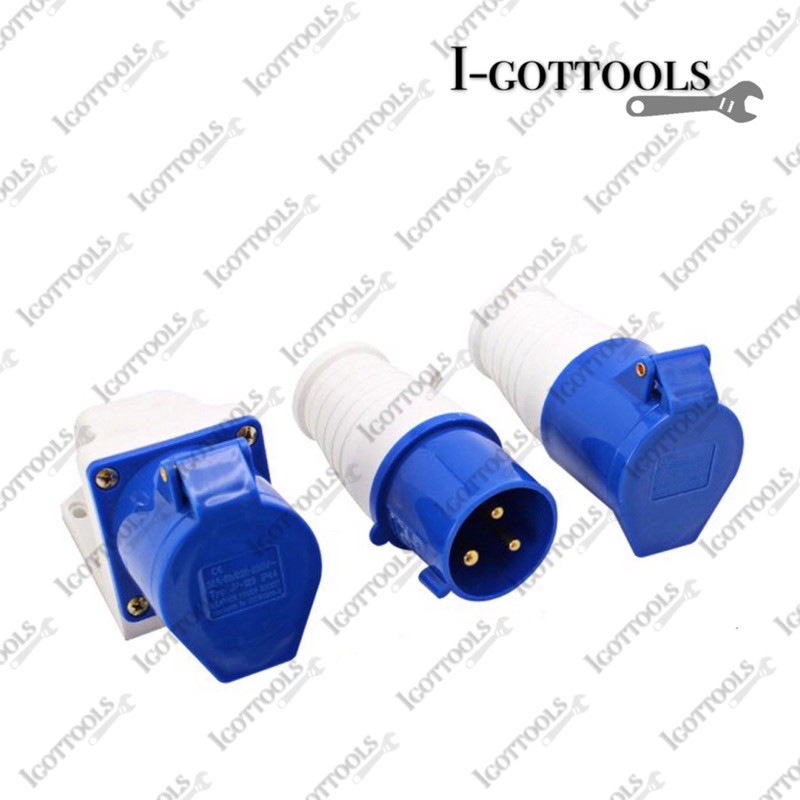 Industrial Plug Socket 16 32a 3p 4p 5p Blue Red Ip44 Waterproof Male Female Electrical Connector