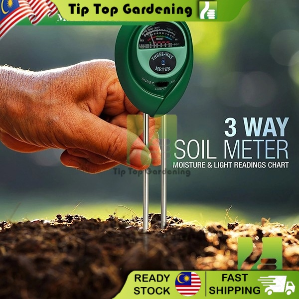 【READY STOCK】3 in 1 Soil pH Water Moisture Meter Gardening Detector Tester Tool 三合一园艺检测仪