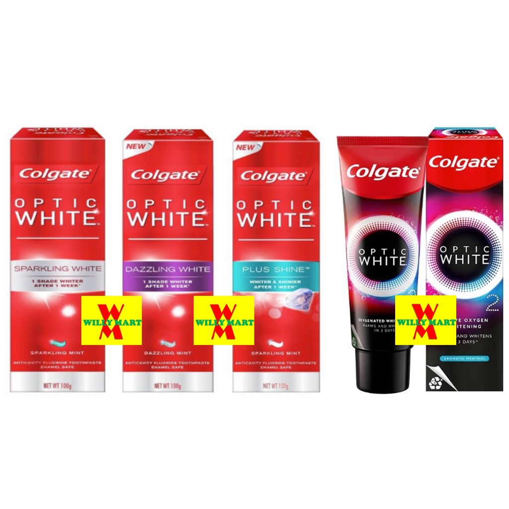 Colgate Optic O2 Active Oxygen Whitening White Sparkling White Mint ...