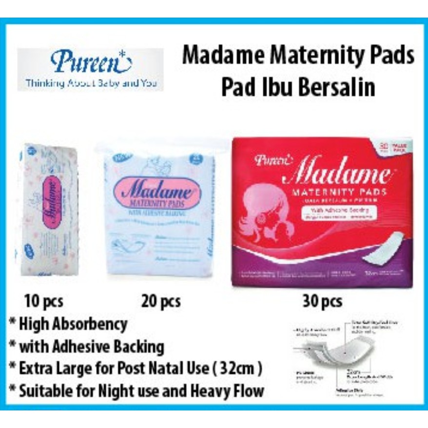 Pureen Madame Maternity Pads 10/20/30 pieces Shopee Malaysia