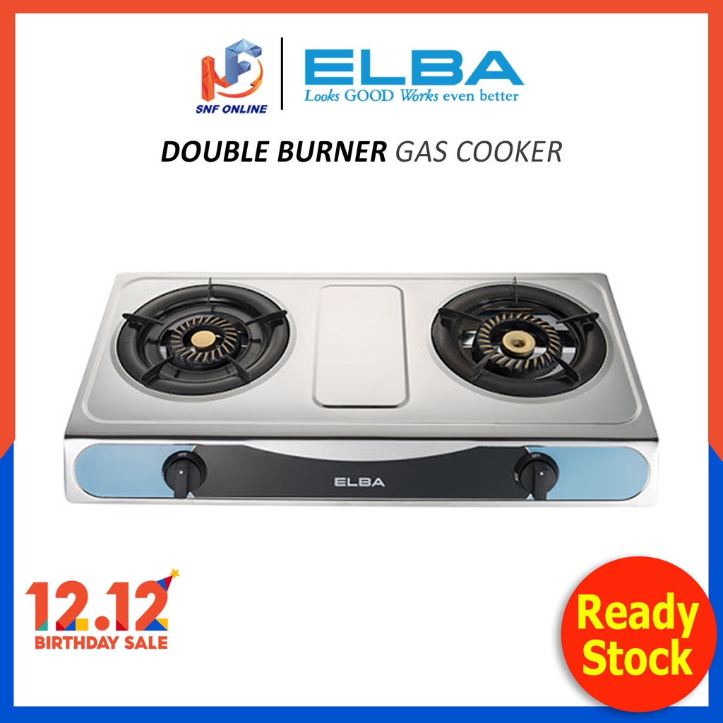 Elba Double Burner Cooker Gas Stove Dapur Gas EGSF7112 (SS) Shopee