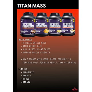 Agym Nutrition TITAN MASS (2kgs/4.41lbs)-Halal- Weight Mass Gainer