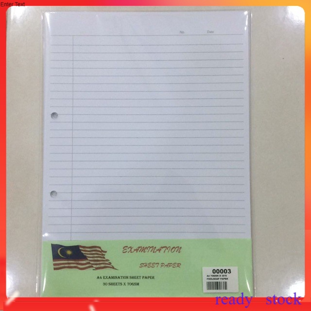 Buy Test Pad Test Sheet Exam Pad Foolscap Paper A4 70gsm 30 Sheets Pad Kertas Seetracker Malaysia
