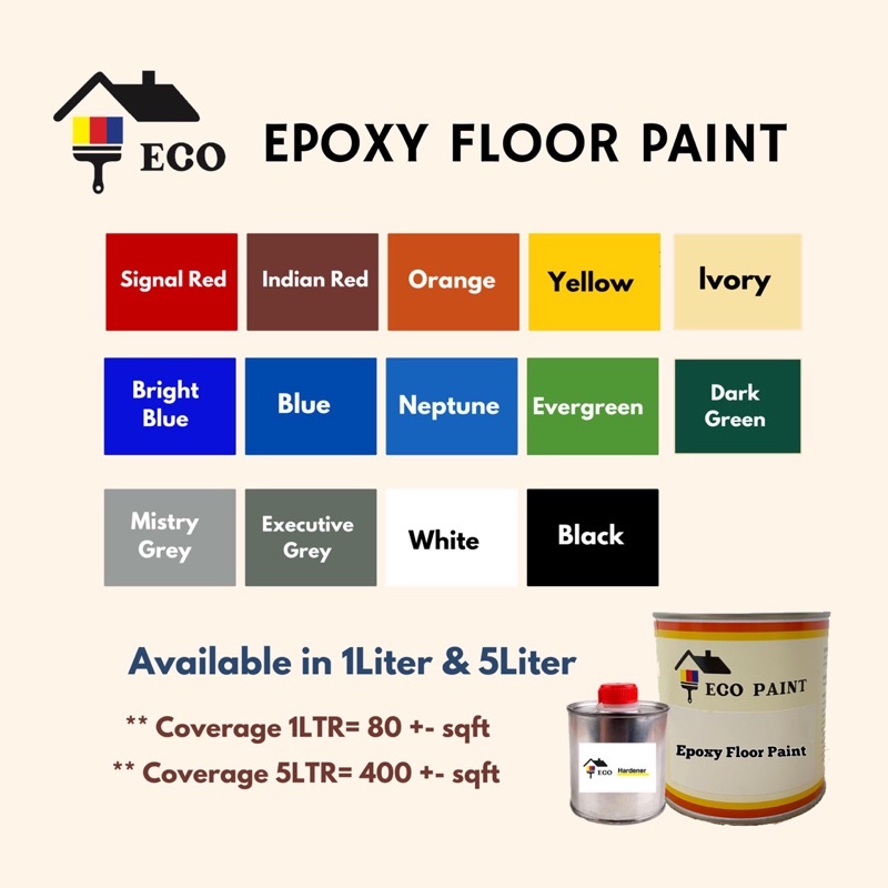 [Gloss & Matte]1L & 5L ECO EPOXY [HEAVY DUTY] PROTECTIVE & WATERPROOF