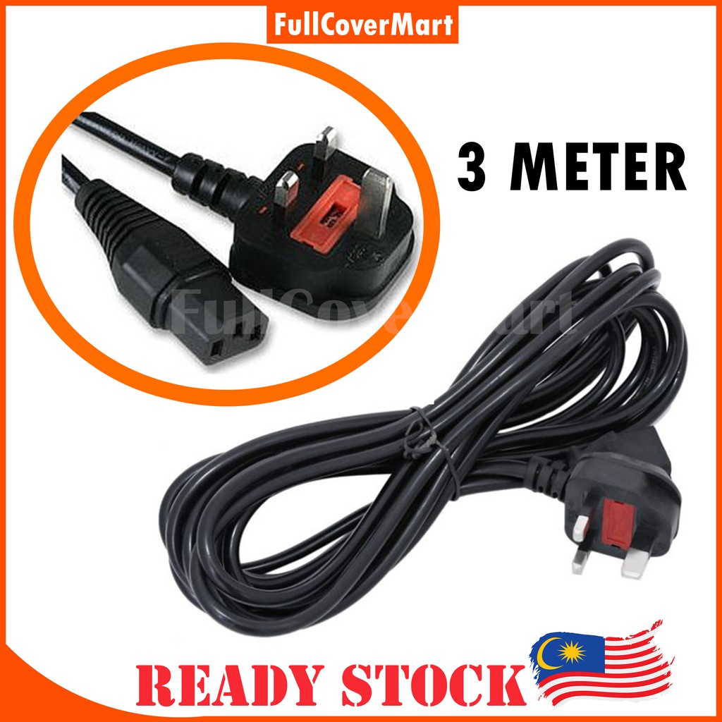 ReadyStock⭐️3 PIN 1.5M 500W 2500W UK 2 Figure 8 13A Fuse Desktop PC LCD