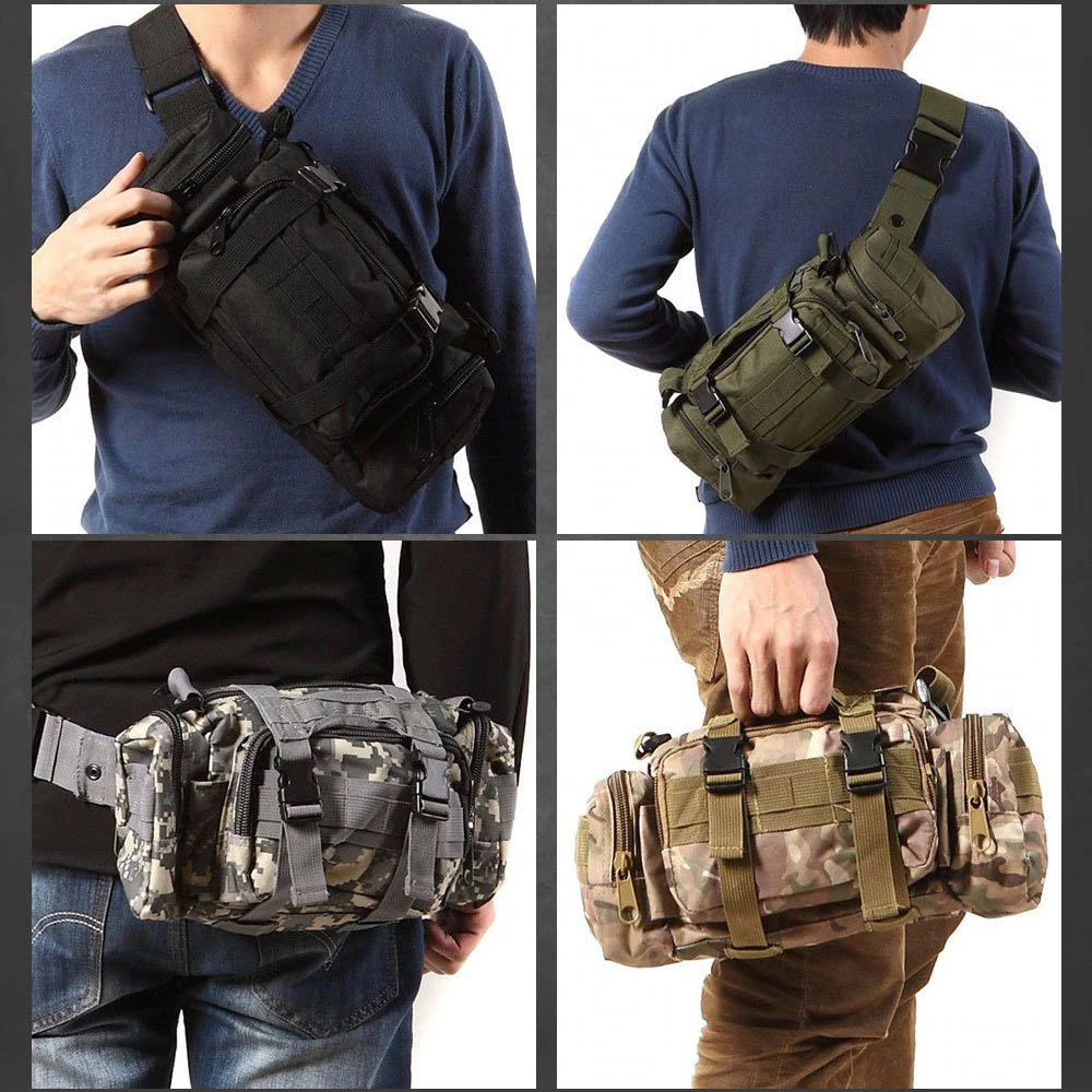 Tactical Waist Bag Shoulder Sling Porch Army Military Deployment Beg ...