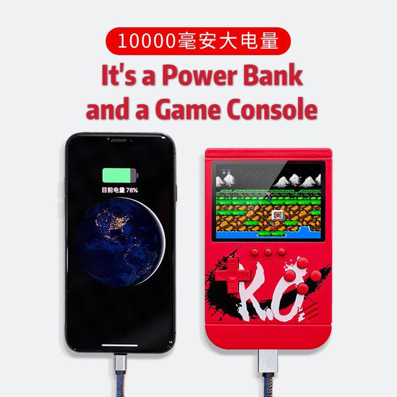 2 IN 1 KO Game Box Retro Handheld Game Console with 10000mAh Power Bank Built-In 300 Games - Joysticker Best gift