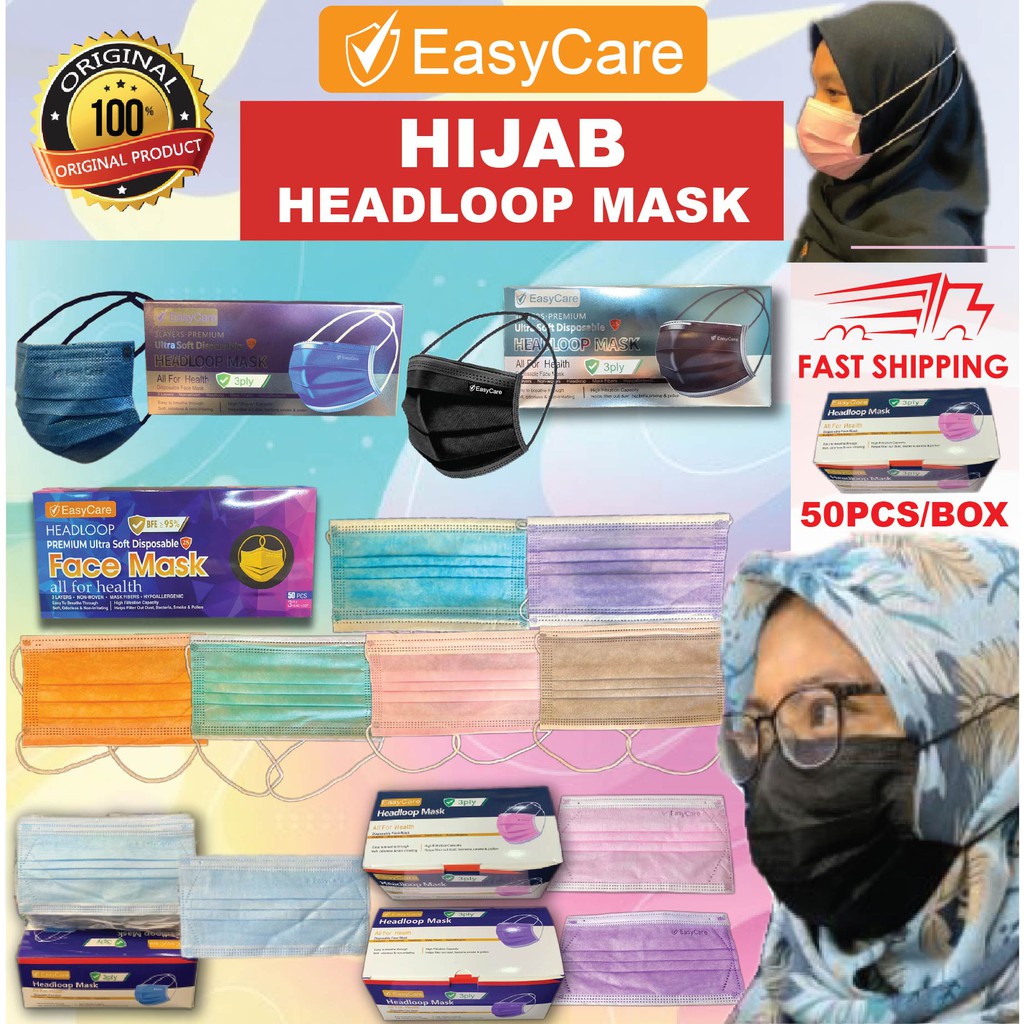  KL RDY STOCK HEADLOOP MASK  50pcs   3  PLY  BFE