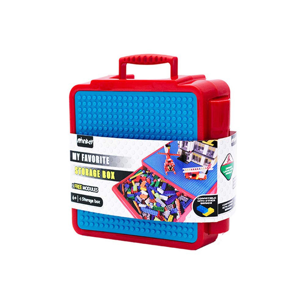 Lego Compatible Storage Container with Building Baseplate Lid