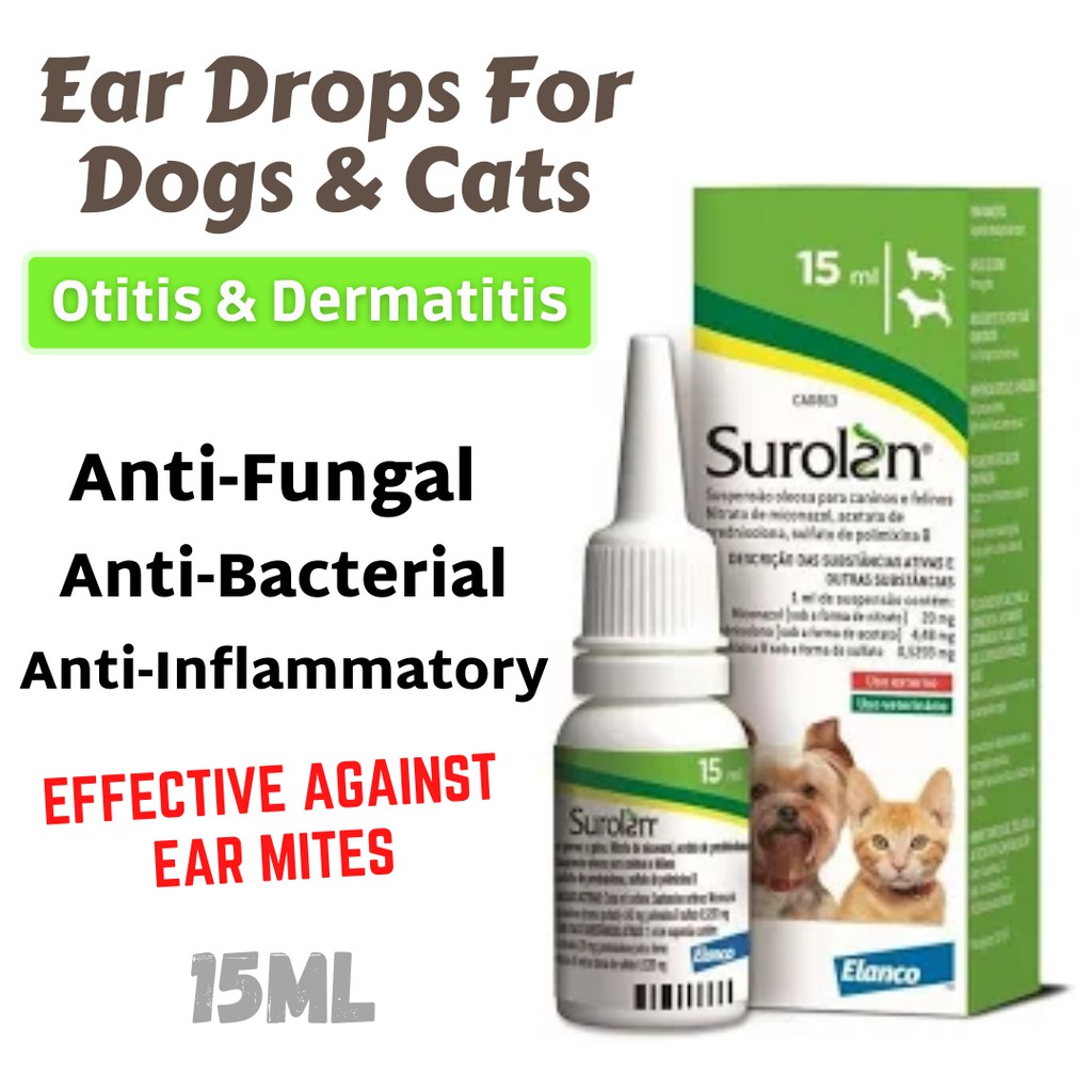 Antifungal Ear Drops For Pet Cats & DogsEar Mites Infection